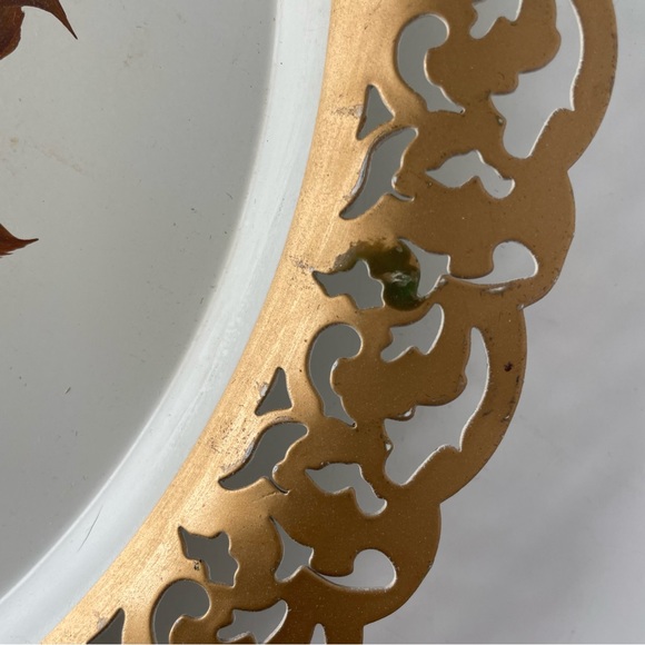 Vintage NashCo Toleware Tin Decorative Plate Serving Tray Wall Decor - Picture 10 of 10